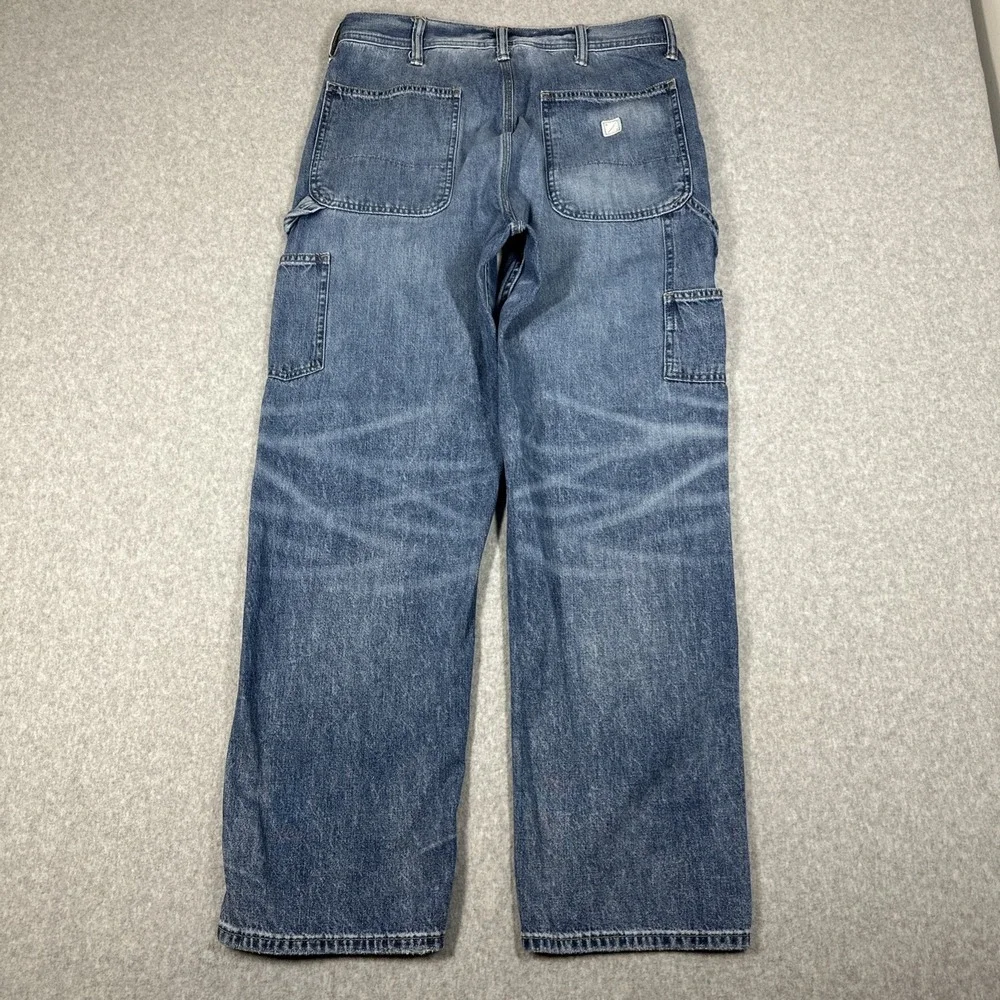 American Eagle Carpenter Double Knee Jeans Men's 30x32(30x30) Blue Light Wash